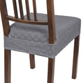 Searchi Stretch Dining Chair Seat Covers Set Of 4, Soft Removable Washable Seat Covers For Dining Chairs, Dining Room Seat Cover Slipcover Protector (Rear-Covered, Grey Diamond Jacquards)