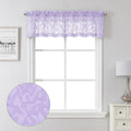 Lecloud Leia Sheer Light Purple Window Curtains For Kitchen 14 Inch Length 2 Pcs, Dual Rod Pockets Window Living Room Curtain Va