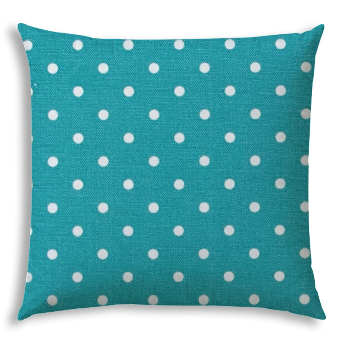 HomeRoots 20' X 20' Turquoise Zippered Polyester Polka Dots Throw Pillow Cover