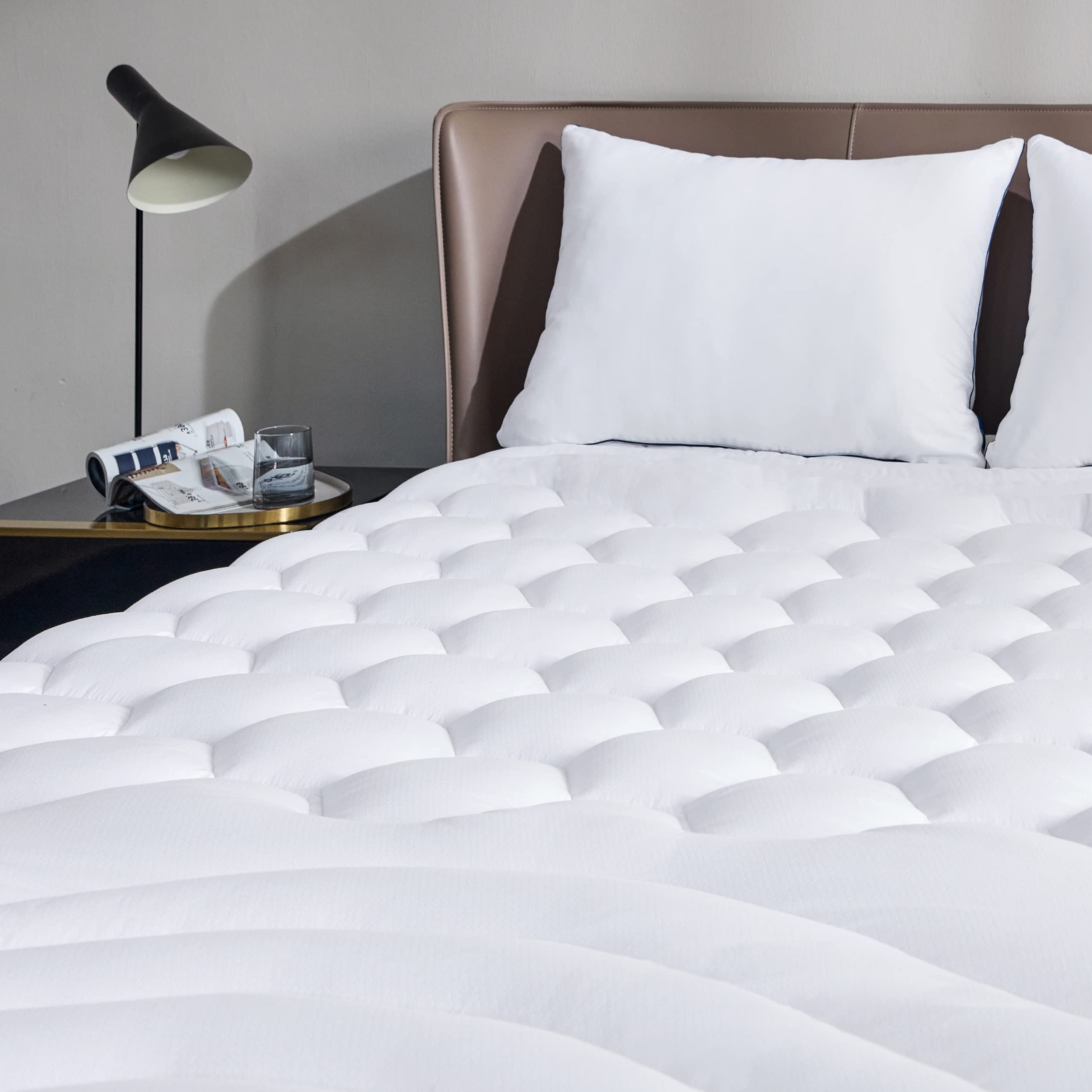 Bedsure King Mattress Pad - Quilted Fitted King Mattress Protector Cover Padded With 8-21' Deep Pocket, Soft Breathable Mattres
