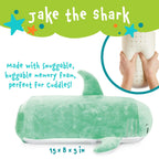 Memory Mates Jake The Shark Memory Foam Pillow Plush,15    Stuffed Animal