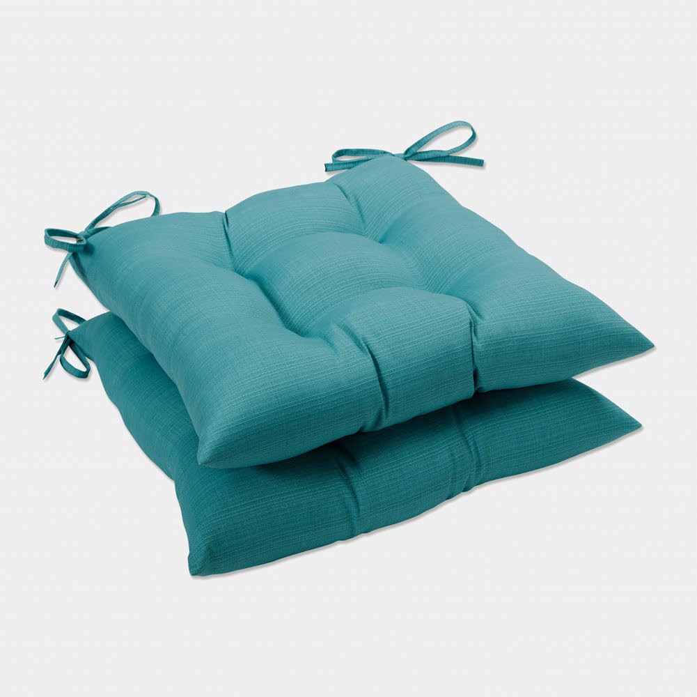 Pillow Perfect Forsyth Solid Indoor/Outdoor Wicker Patio Seat Cushion Reversible, Weather And Fade Resistant, Square Corner - 18