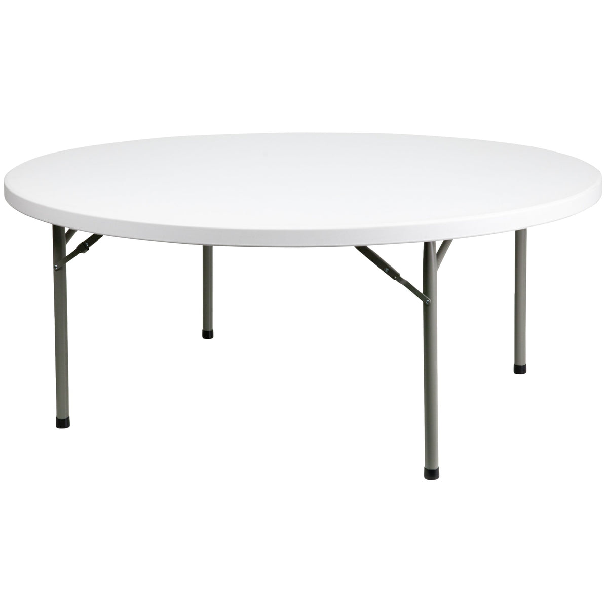 Flash Furniture Elon 6' Round All-Occasion Plastic Folding Event Table, Foldable Portable Banquet Table for Indoor/Outdoor Events, White