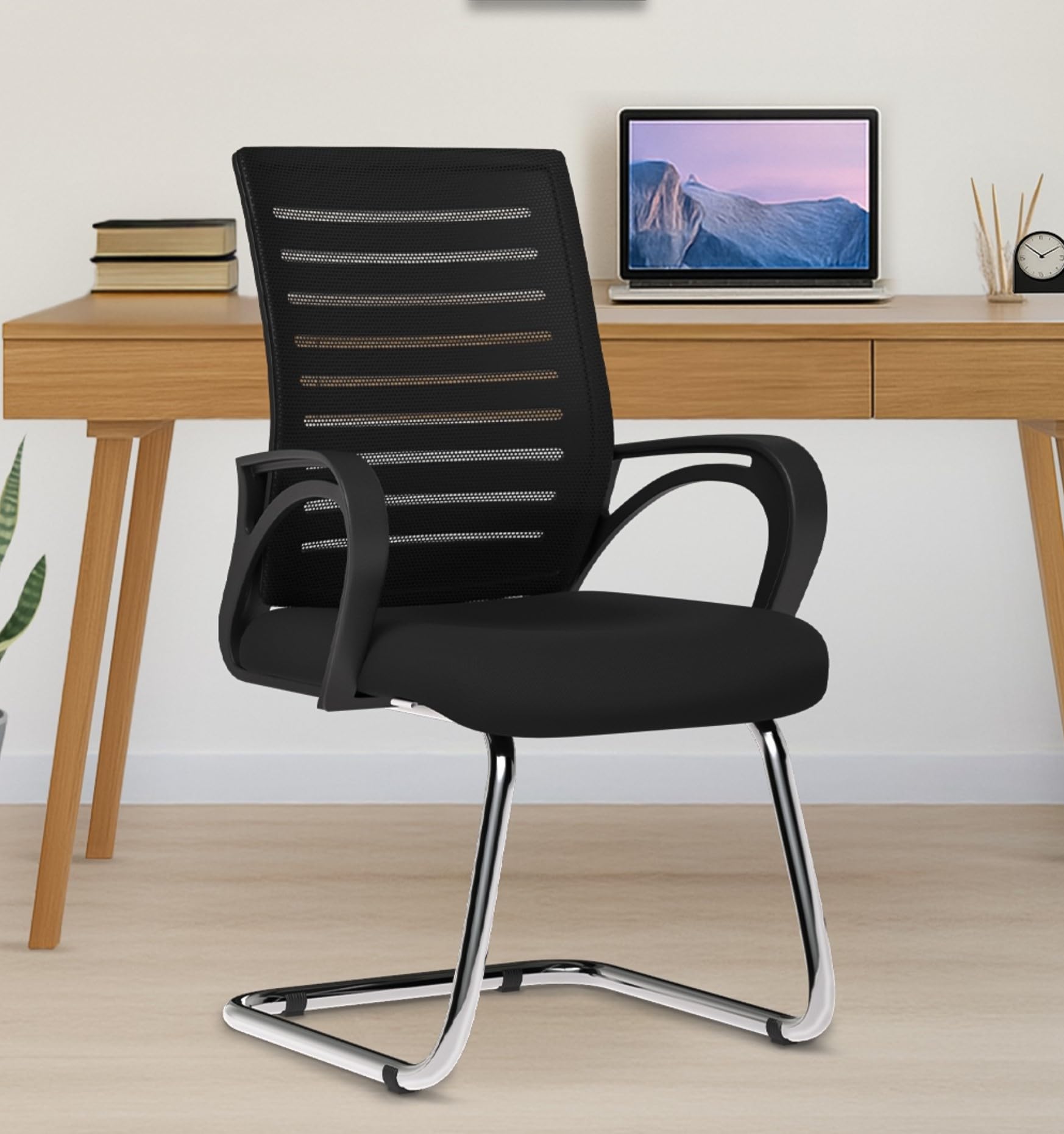 Da Urban Tulip Mid Back Mesh Visitor Chair | Heavy Duty Metal Frame | Office Visitor/Study/Waiting Room Sitting Chair| Professio