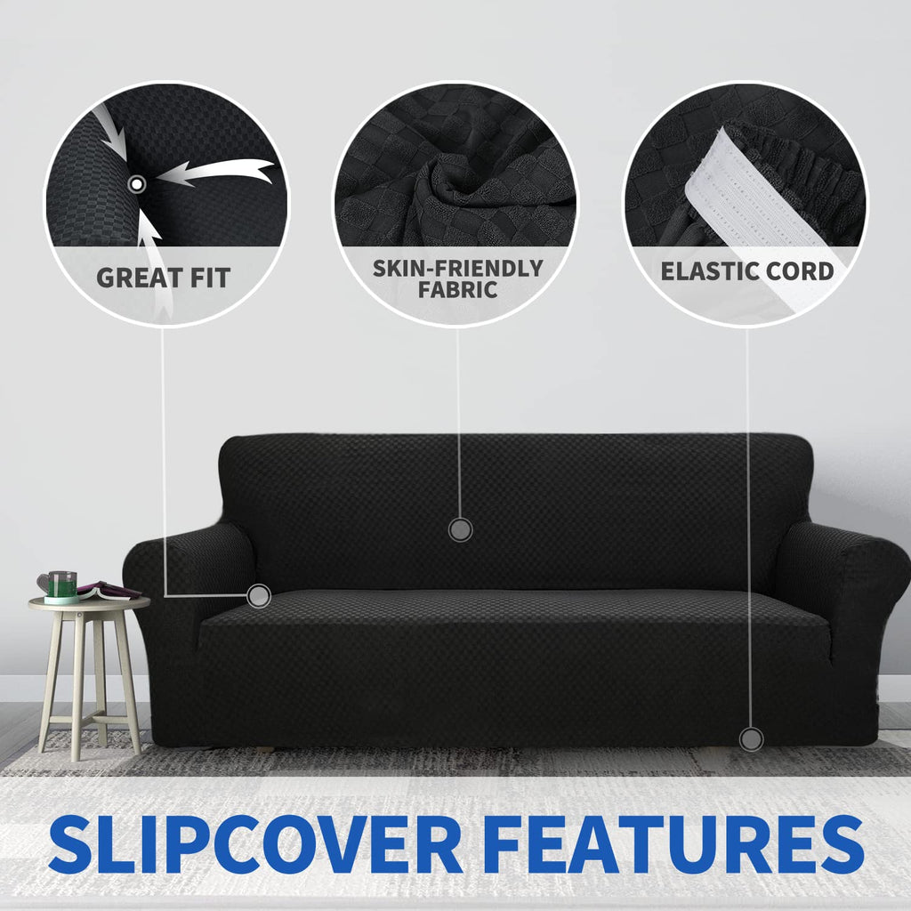 Znsayotx 1 Piece Jacquard Couch Covers For 2 Cushion Couch High Stretch Loveseat Slipcover For Pets Dogs Anti Slip Love Seat Sofa Slipcover Furniture Protector (Loveseat, Army Green)