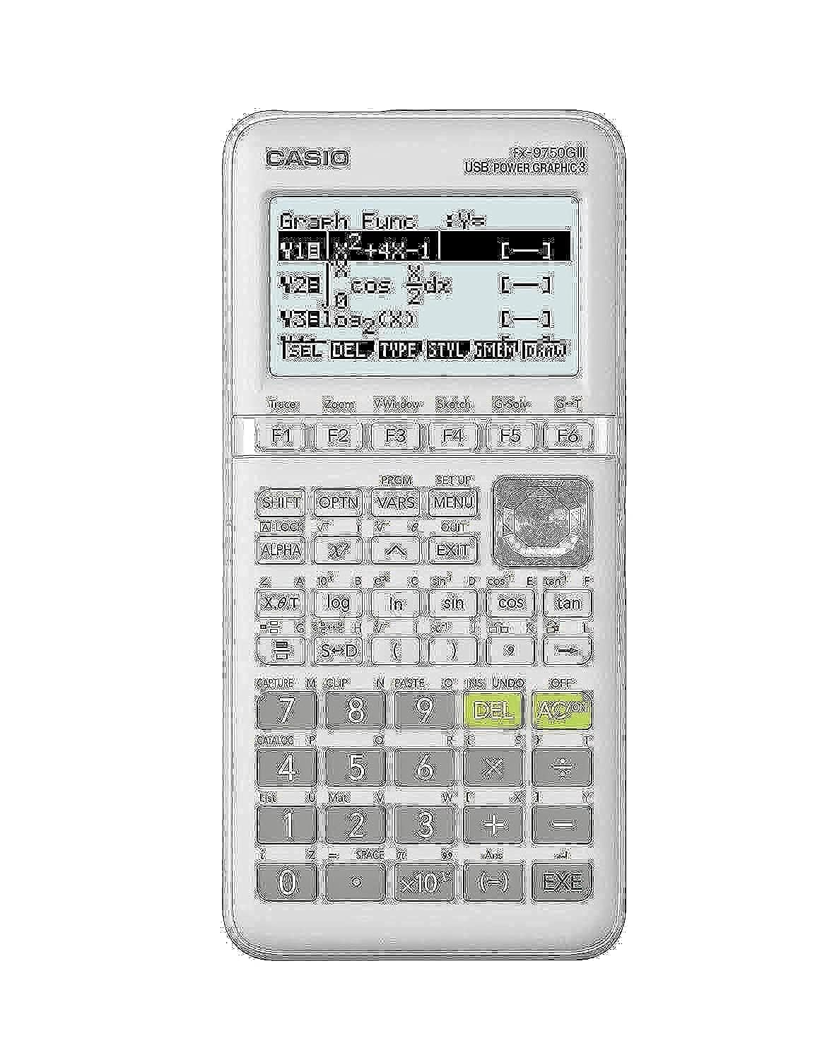 Casio Fx-9750Giii White Graphing Calculator (Fx-9750Giii-We), 4 Aa Batteries Required. (Included) Small