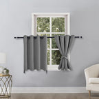 Hiasan Rv Blackout Curtains For Bedroom, 52 X 30 Inches Long - Thermal Insulated & Light Blocking Window Curtains For Living Room, 2 Drape Panels Sewn With Tiebacks, Light Grey