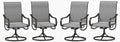 Phi Villa Patio Swivel Dining Chairs Set Of 4, Outdoor Chair With Textilene Mesh Fabric & Black Metal Frame For All Weather Outdoor Lawn Garden Poolside (Gray)