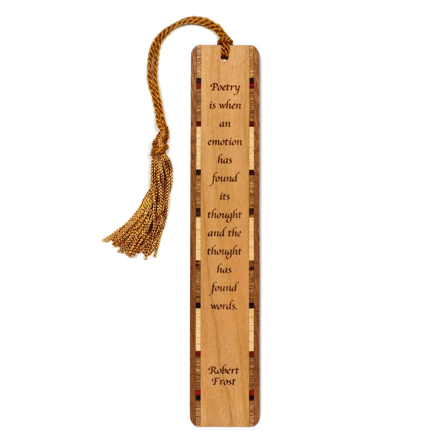 Robert Frost Quote Poetry Is When An Emotion Has Found It'S Thought And The Thought Has Found Words Handmade Engraved Wooden Boo