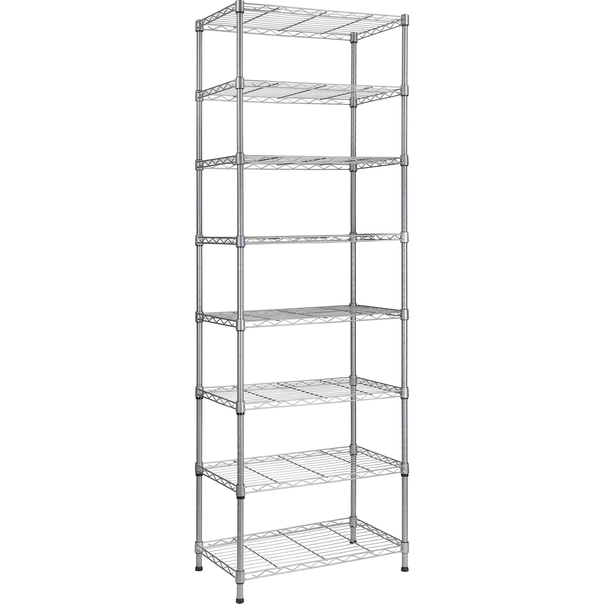 Regiller 8-Wire Shelving Metal Storage Rack Adjustable Shelves,Standing Storage Shelf Units For Laundry Bathroom Kitchen Pantry Closet(Silver,13.9' D X 23.9' W X 72.1' H)