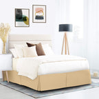 Nestl Gold Bed Skirt King Size - King Bed Skirt 14 Inch Drop - Brushed Microfiber Bed Skirts - Hotel Quality Pleated Bed Skirt - Shrinkage & Fade Resistant