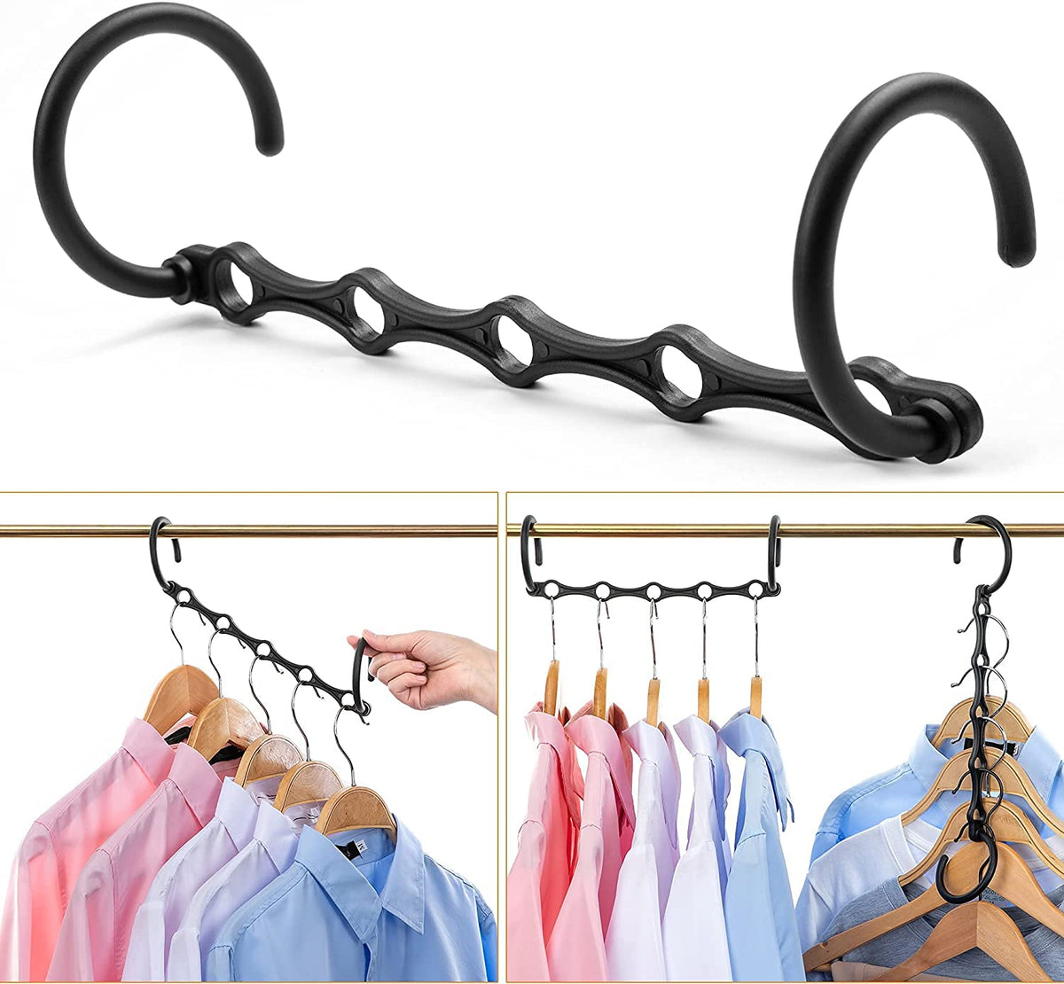 Timirog Space Saving Hangers Closet Organizers, Plastic Magic Hangers Closet Storage Space Saver Wardrobe Clothes Hangers Organi