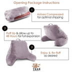 Nestl Reading Pillow Standard Bed Pillow, Back Pillow For Sitting In Bed Shredded Memory Foam Chair Pillow, Reading & Bed Rest Pillows Dusty Purple Back Pillow For Bed Chair Arm Pillow With Pockets