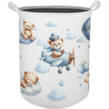 HKTZM Baby Nursery Laundry Basket, Toybox for Boys Girls Room, Cute Blue Bear Laundry Basket Hamper Waterproof Collapsible Cloth