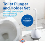 Clorox Toilet Plunger With Hideaway Caddy, Set Of 2 - Toilet Plunger For Bathroom, Bathroom Organizer & Storage, Toilet Unclogge