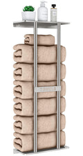 STWWO Bathroom Towel Storage for Bathroom, Wall Towel Rack for Rolled Towels, 30 inch Towel Holder Wall Mounted with Metal Shelf