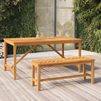 vidaXL Solid Acacia Wood Patio Bench 31.5" | Comfortable Outdoor Seating | Elegant Fishbone Pattern Slats | Assembly Required | Easy Maintenance