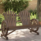vidaXL Patio Adirondack Chair 2-Seater Chaise Lounge Seating Solid Wood Fir