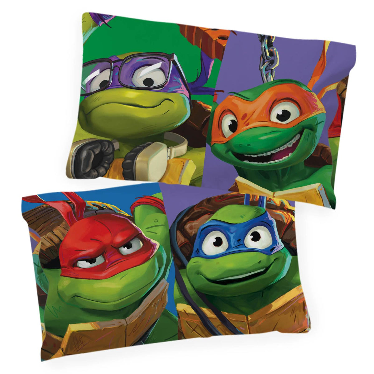 Jay Franco Nickelodeon Teenage Mutant Ninja Turtles Good Fight 2 Pack Reversible Pillowcases - Double Sided Pillow Covers, Kids