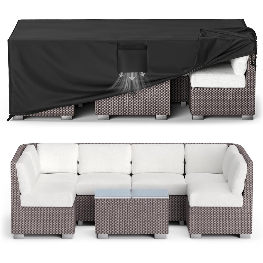 Mr. Cover Patio Furniture Covers Waterproof, Outdoor Furniture Cover Fits Up To 88L X 62W X 28H Inches, Rectangular Table And Chair Set Covers Rip-Resistant Material With Windproof Buckles