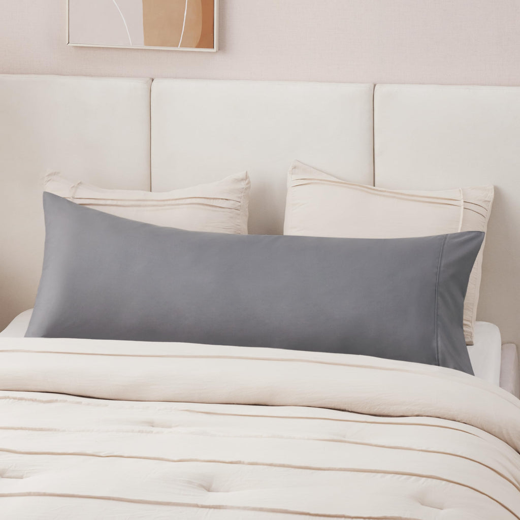 Bedsure Body Pillow Case Cover - Grey Polyester Microfiber Long Pillow Cases, Ultra Soft And Cozy Body Pillowcase With Envelope Closure, 1 Pack, 20X54 Inches