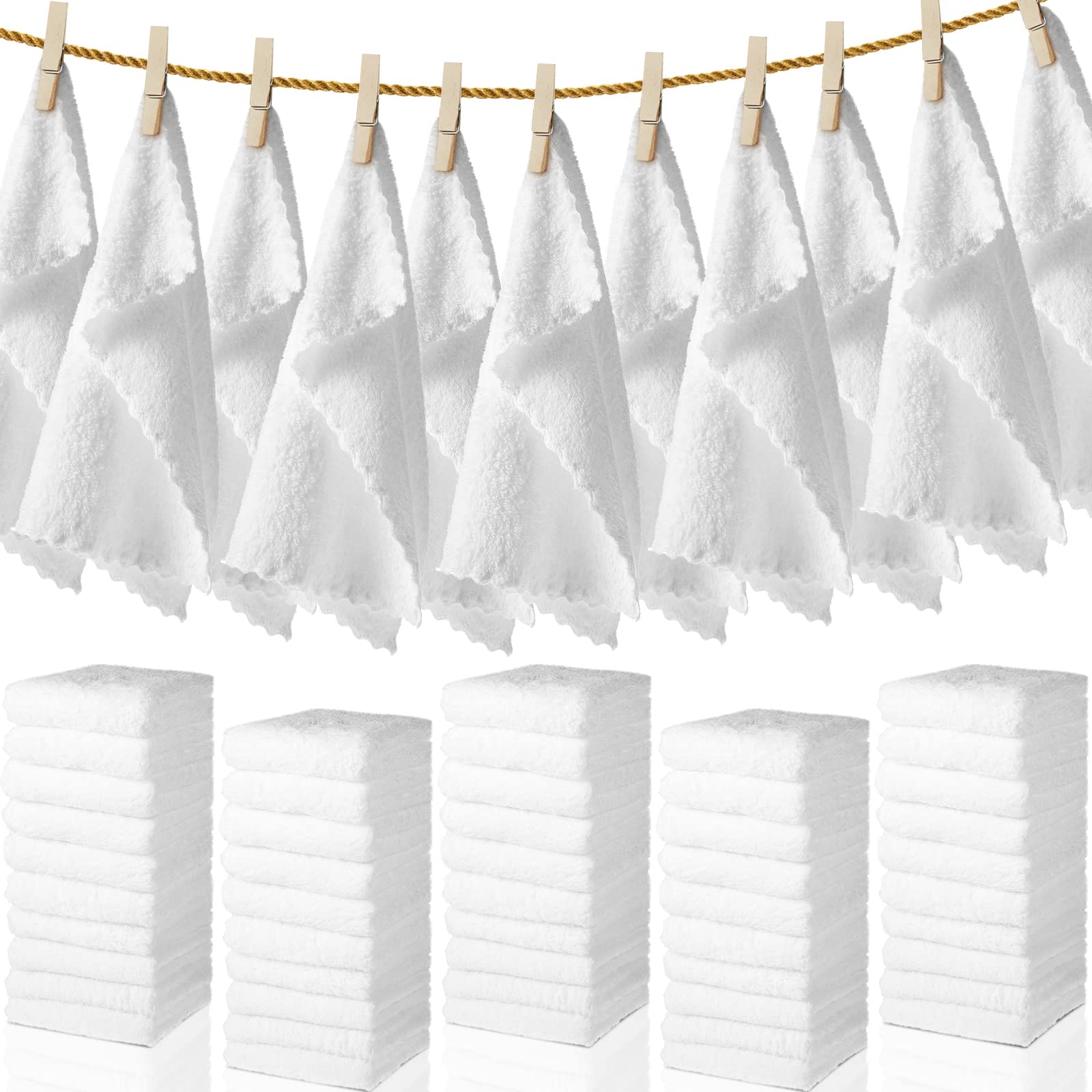 Newwiee 100 Pcs Washcloths Bulk Quick Drying Bathroom Wash Clothes 12 x 12 Inch Face Towels Microfiber Soft Hand Towel for Your 