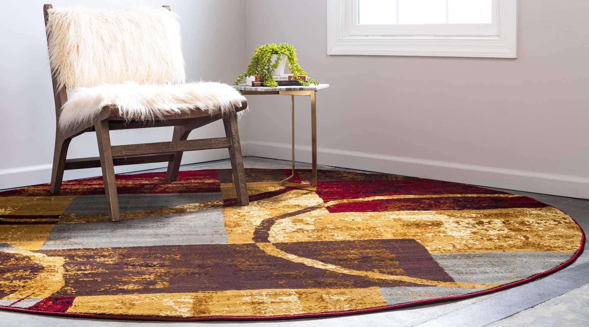 Unique Loom Barista Collection Area Rug - Kouillou (4' 1'' Round, Multi/ Brown)