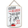 Disney The Nightmare Before Christmas Cheers and Scares Hanging Wood Wall Decor - Fun Jack Skellington Christmas Sign