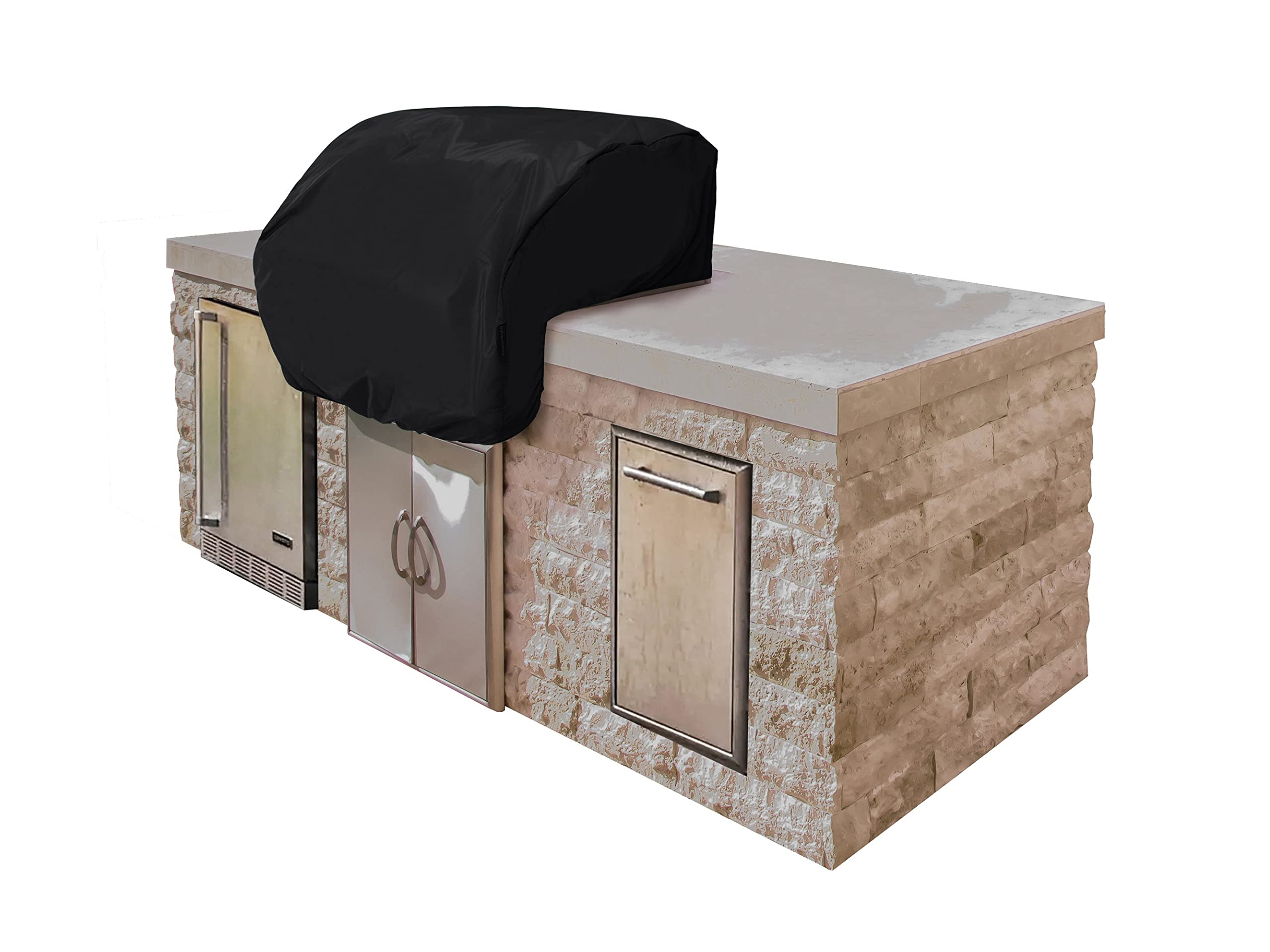 Covermates Built-In Grill Cover - Light Weight Material, Weather Resistant, Elastic Hem, Grill And Heating-Black