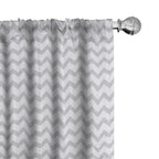 Ambesonne Grey and White Curtains, Chevron Pattern Zigzag Geometrical Arrow Lines Stripes Abstract Print, Window Treatments 2 Pa