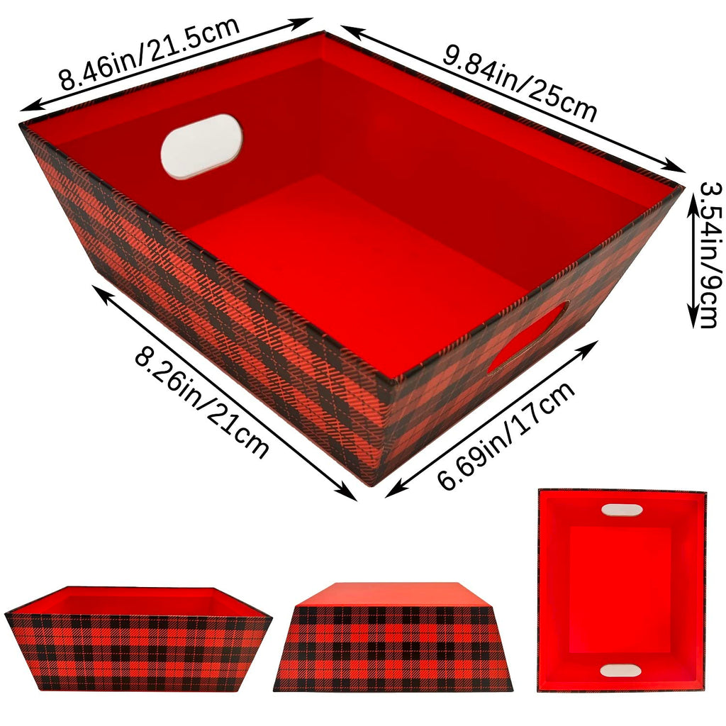 Basket For Gifts Empty, 5 Pcs Sturdy Diy Bulk Gift Basket Kraft Market Tray Cardboard Basket With Handles, Gift Basket Kit Suppl