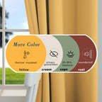 Mrs.Naturall Black Out Curtains 96 Inches Long For Living Room Dining Room 2 Panels Set,Grommet Top Thermal Blackout Curtains 96