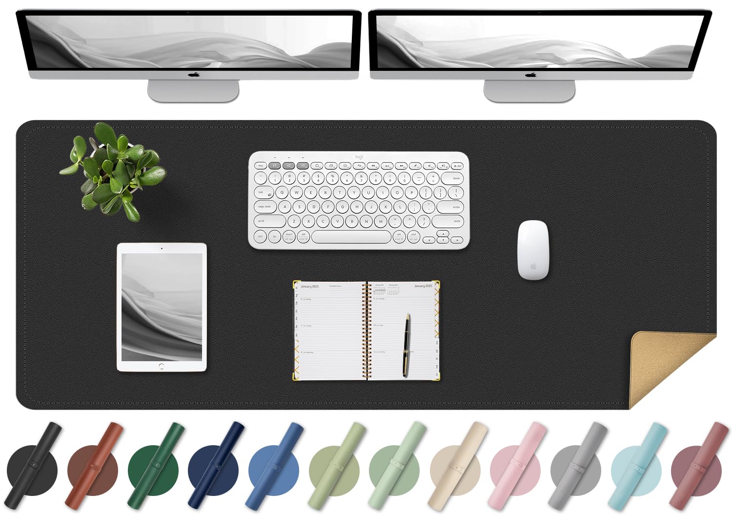 Bleswin Large Desk Pad, 47.2' X 23.6', Office Desk Mat, Computer Mat For Desk, Leather Desk Pad Protector, Sewing Desk Blotter