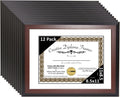 Creative Picture Frames 11x14-inch Mahogany Diploma Frame with White Mat to Hold 8.5    x 11    Graduation Certificate Documents