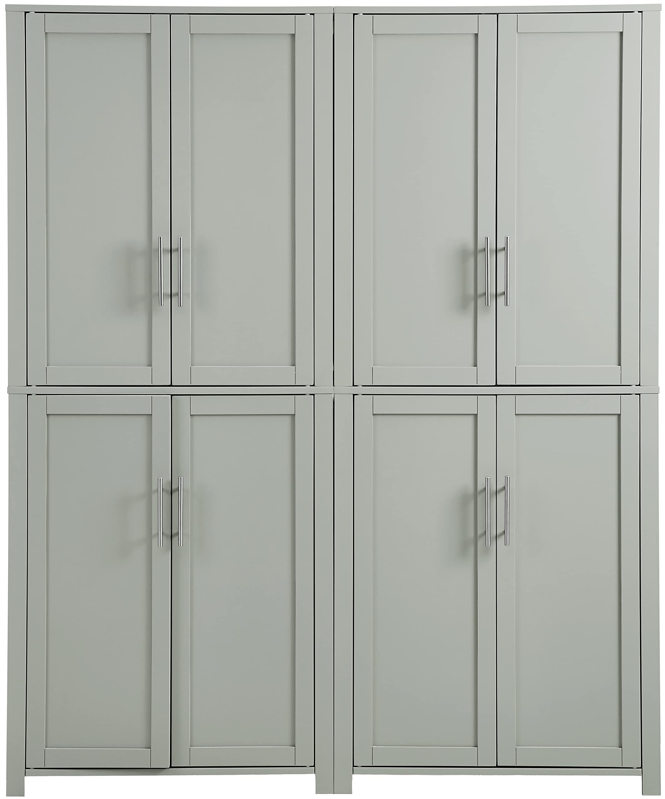 Crosley Furniture Savannah 2-Piece Pantry Storage Cabinet Set with Shelves, Kitchen, Dining, or Laundry Room, Gray