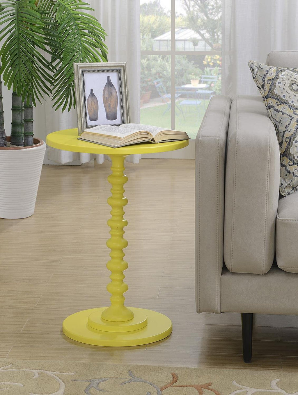 Convenience Concepts Palm Beach Spindle Table, Yellow