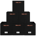 FinishingBo 13 inch Storage Bins with Labels 6 Pack