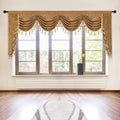 Elkca Thick Chenille Window Curtains Valance For Living Room Large Waterfall Valance For Bedroom,Rod Pocket,1 Panel (Bronze, W11