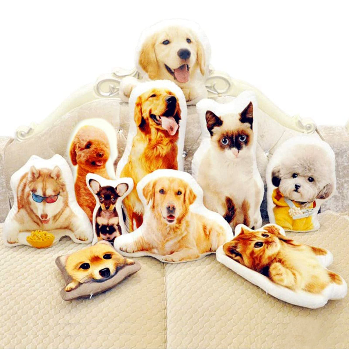 Customized Pillow - Duplex Printing Shape Photo Pillow With Pet, Idol, Face, Personalized Photo Gifts For Birthday/Mother'S/Fath