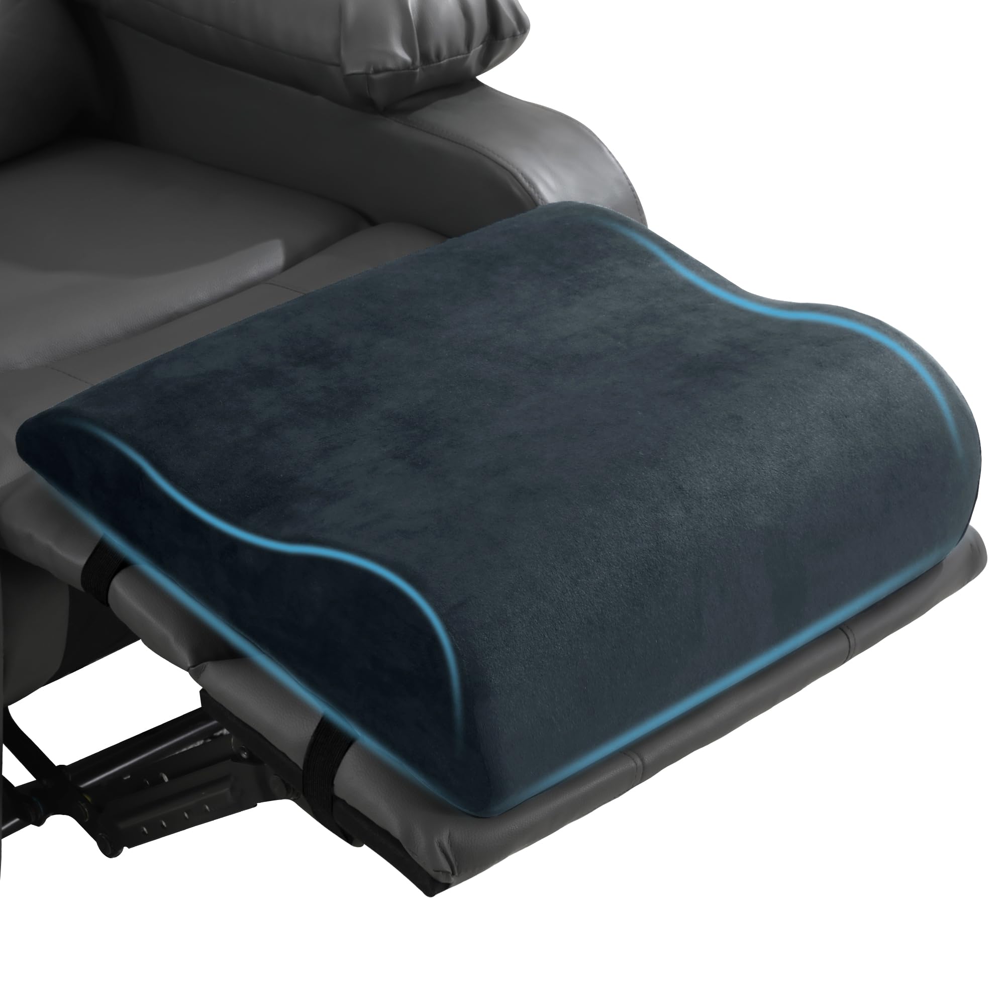 HOMBYS Extra Large Recliner Leg Pillow, Memory Foam Foot Rest Cushion Wave Shape Recliner Footrest Extender, Multi Purpose Back 