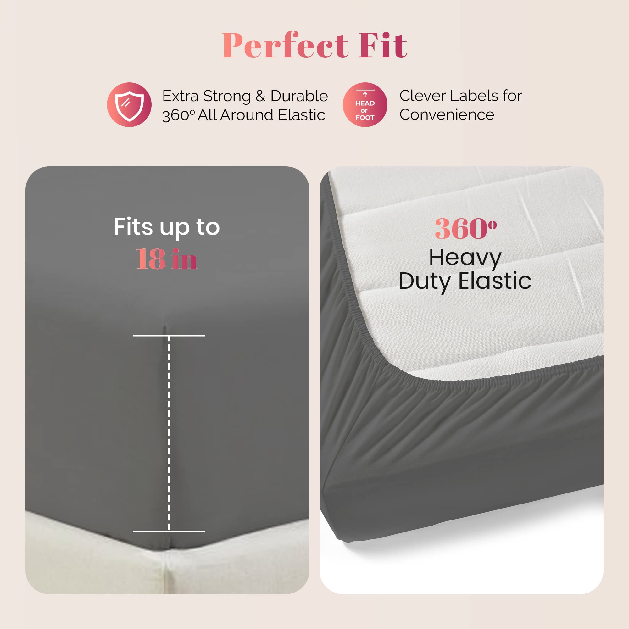 Ashton Sheets Luxury Egyptian Cotton Twin Fitted Sheet Only - 1000-Thread-Count 16'' Twin Deep Pocket Fitted Sheet, Cooling, Sat