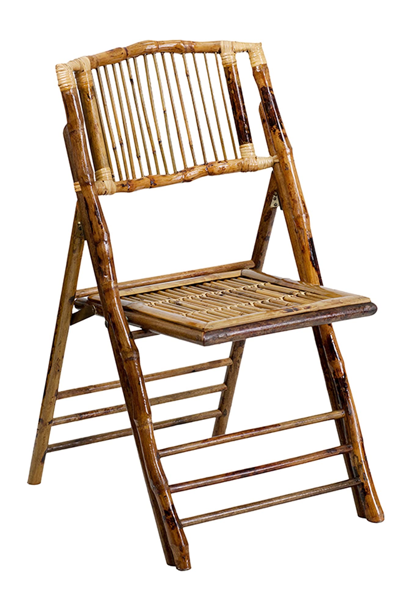 Flash Furniture Folding Bohemian Bamboo Chairs with Curved Backs, Modern Bamboo Folding Dining Chairs, 300 lb. Static Weight Cap