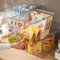 4 Packs plastic Storage Accessories,Clear Storage Bins with Lids,Stackable storage containers for Pantry Organizer and Storage,s