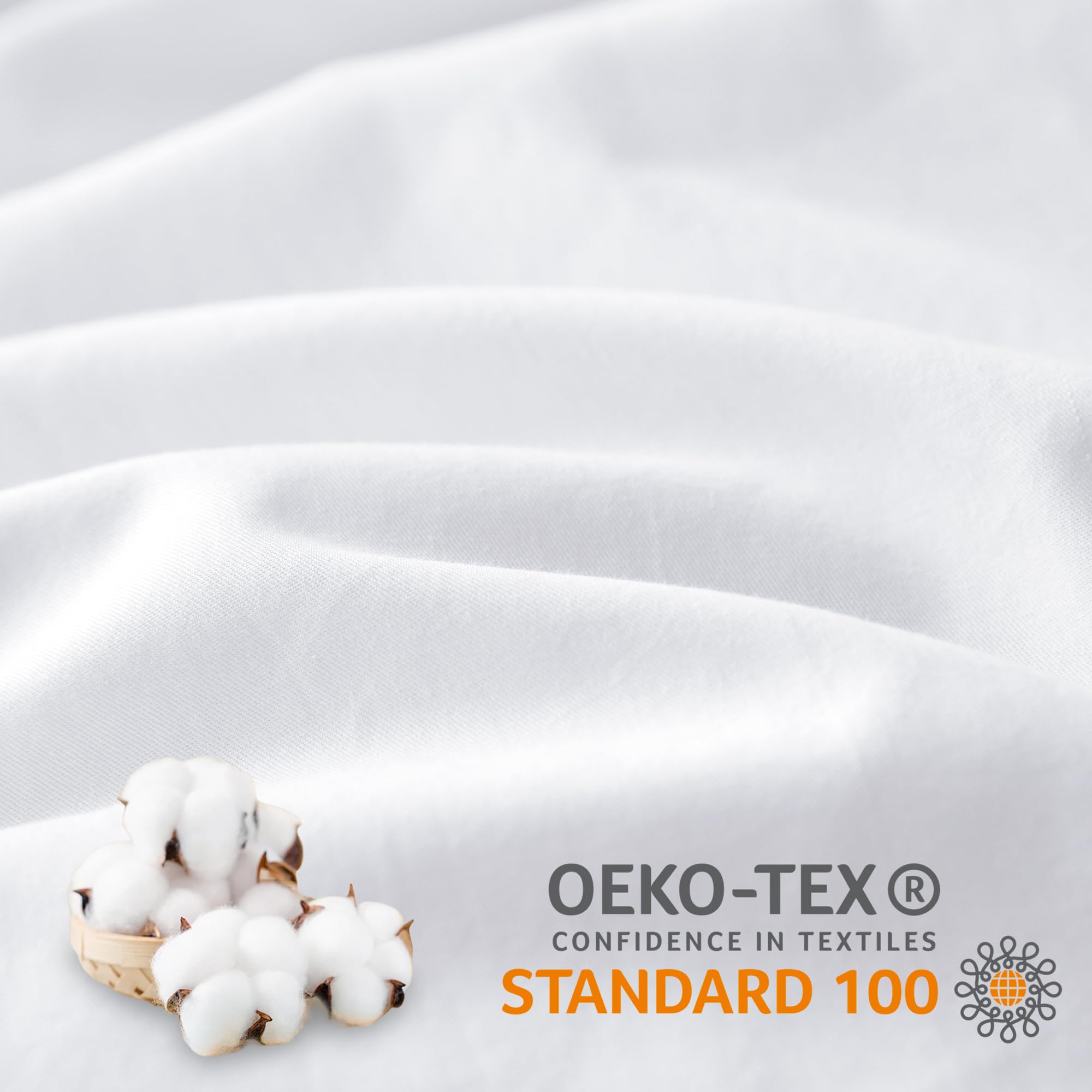 Atsense Duvet Cover Oversized Queen, 100% Washed Cotton Linen Feel Super Soft Comfortable, 3-Piece White Duvet Cover Bedding Set, Long-Lasting And Easy Care, Simple Style Farmhouse Comforter Cover