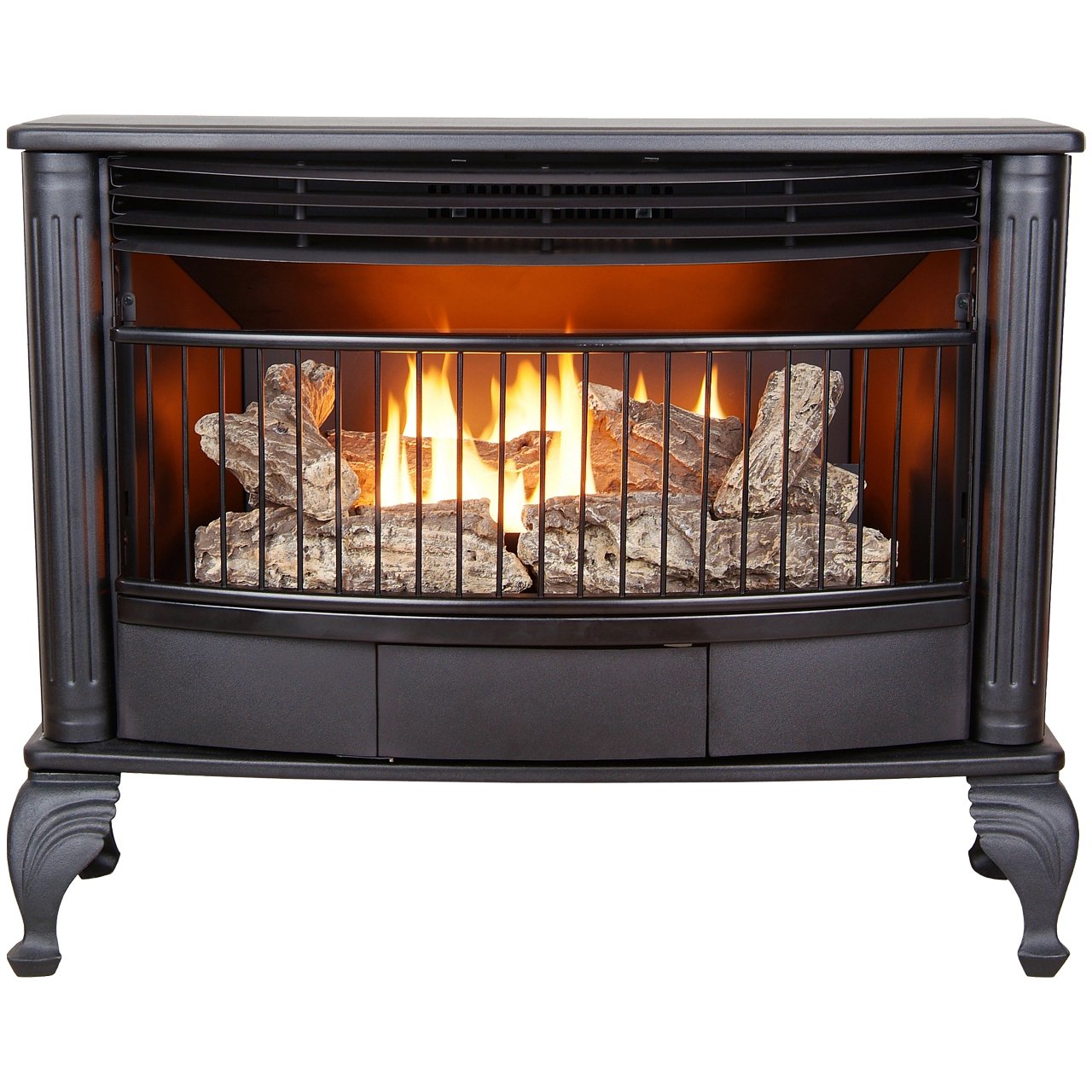 ProCom QNSD250RT Vent Free Dual Fuel Stove, Freestanding Fireplace and Indoor Space Heater, Use with Natural Gas or Liquid Propa