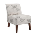 Linon Butterfly, Dark Espresso Linen Lily Chair, 21.5 W x 29.5 D x 31.5 H