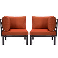 Hamilton Aluminum Patio 2-Piece Corner Seat With Cushions in Orange