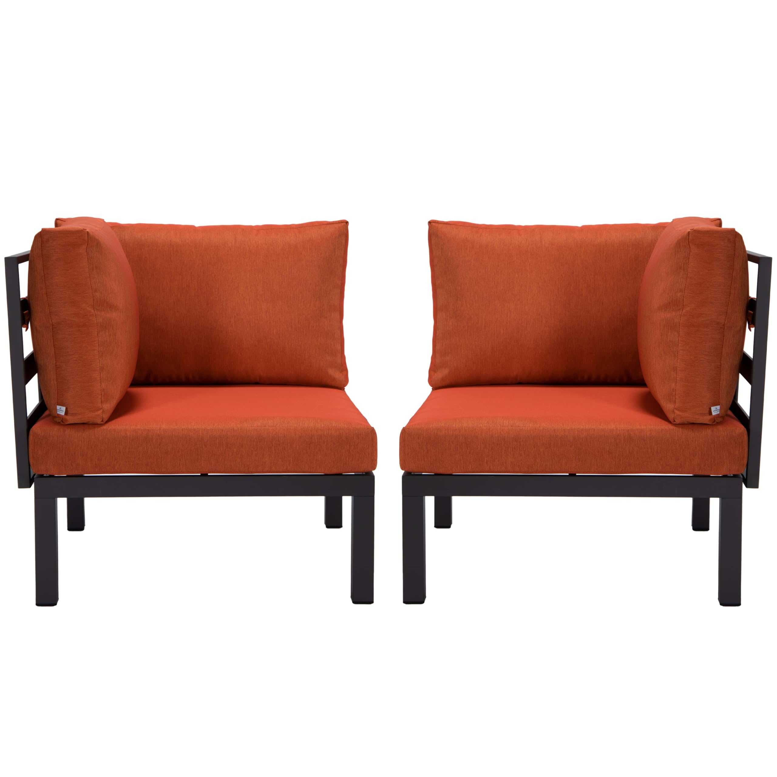 Hamilton Aluminum Patio 2-Piece Corner Seat With Cushions in Orange