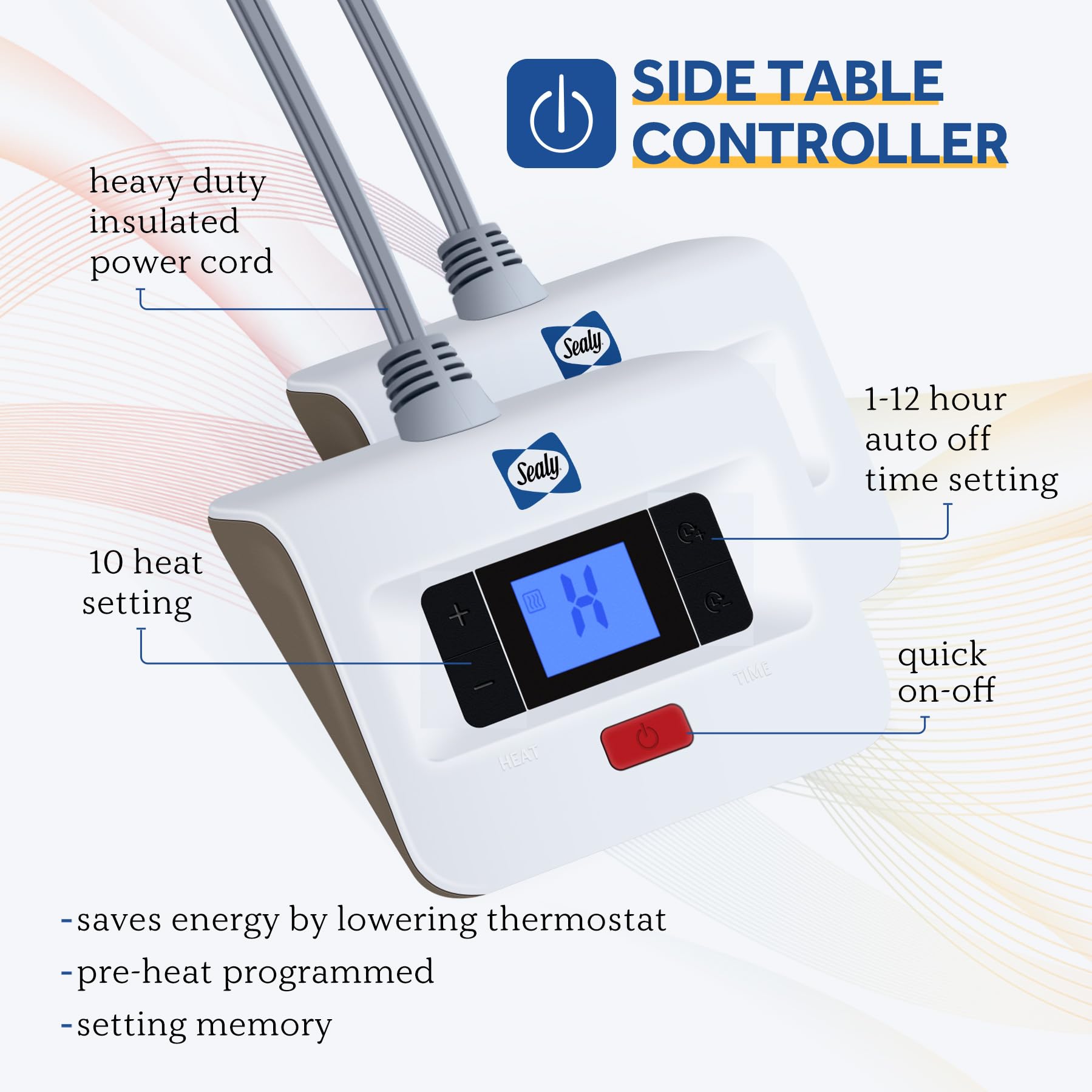 Sealy Queen Size Electric Blanket, Dual Control Soft Sherpa, 10 Heating Levels, Auto-Off, Machine Washable, Dark Grey 84x90
