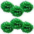 WYZworks Set of 6 - Green 12 - (6 Pack) Tissue Pom Poms Flower Party Decorations for Weddings, Birthday, Bridal, Baby Showers, N